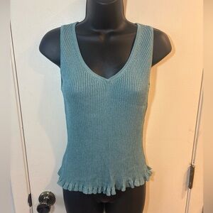 Finity Studio Sleeveless Knit Top With Ruffle Hem Size Small